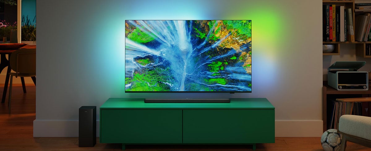 Barra de sonido Philips en un salón